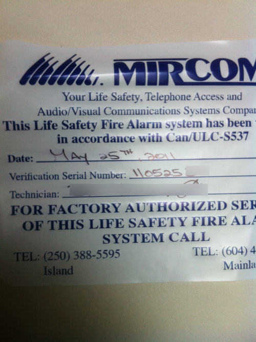 Mircom Verification Sticker